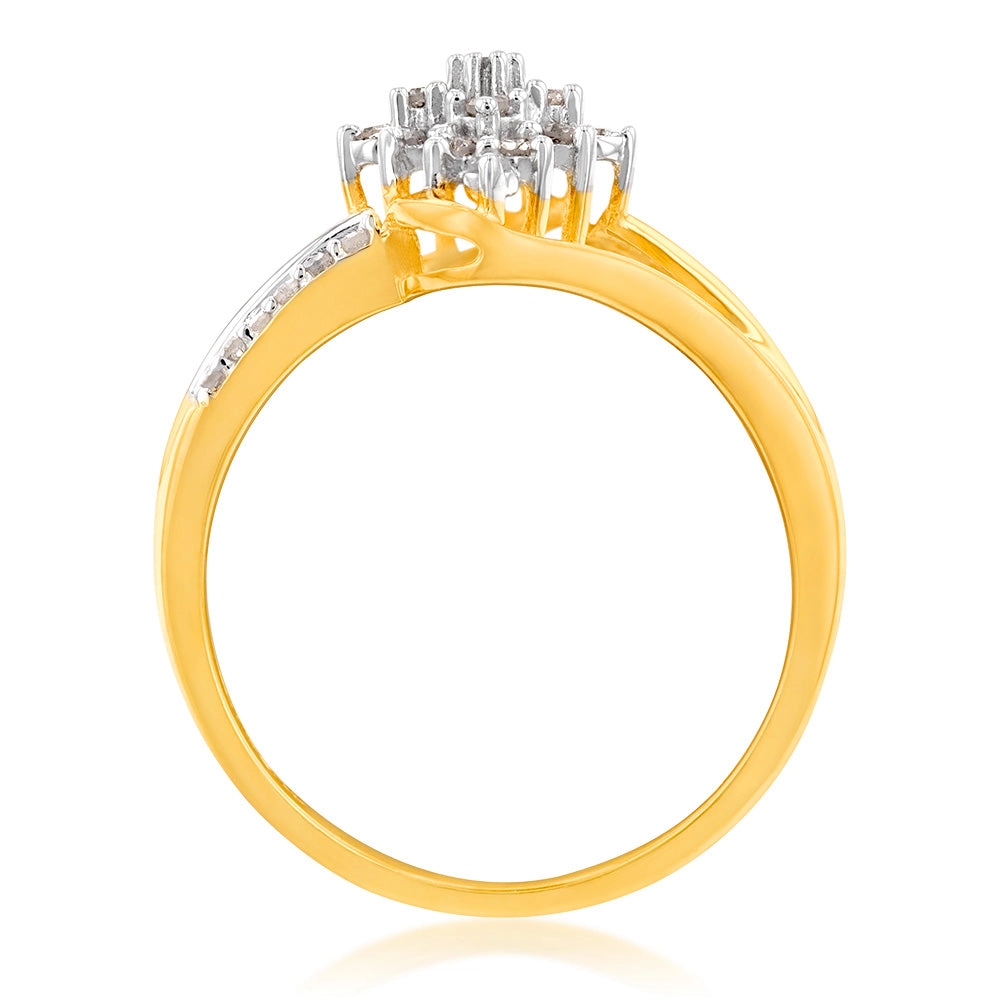 9ct Yellow Gold 1/3 Carat Diamond Ring