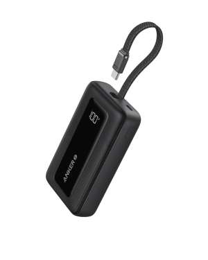 Anker Zolo Power Bank (10K, 30W) with a 5.4-inch (13.7 cm) built-in USB-C cable.-boa