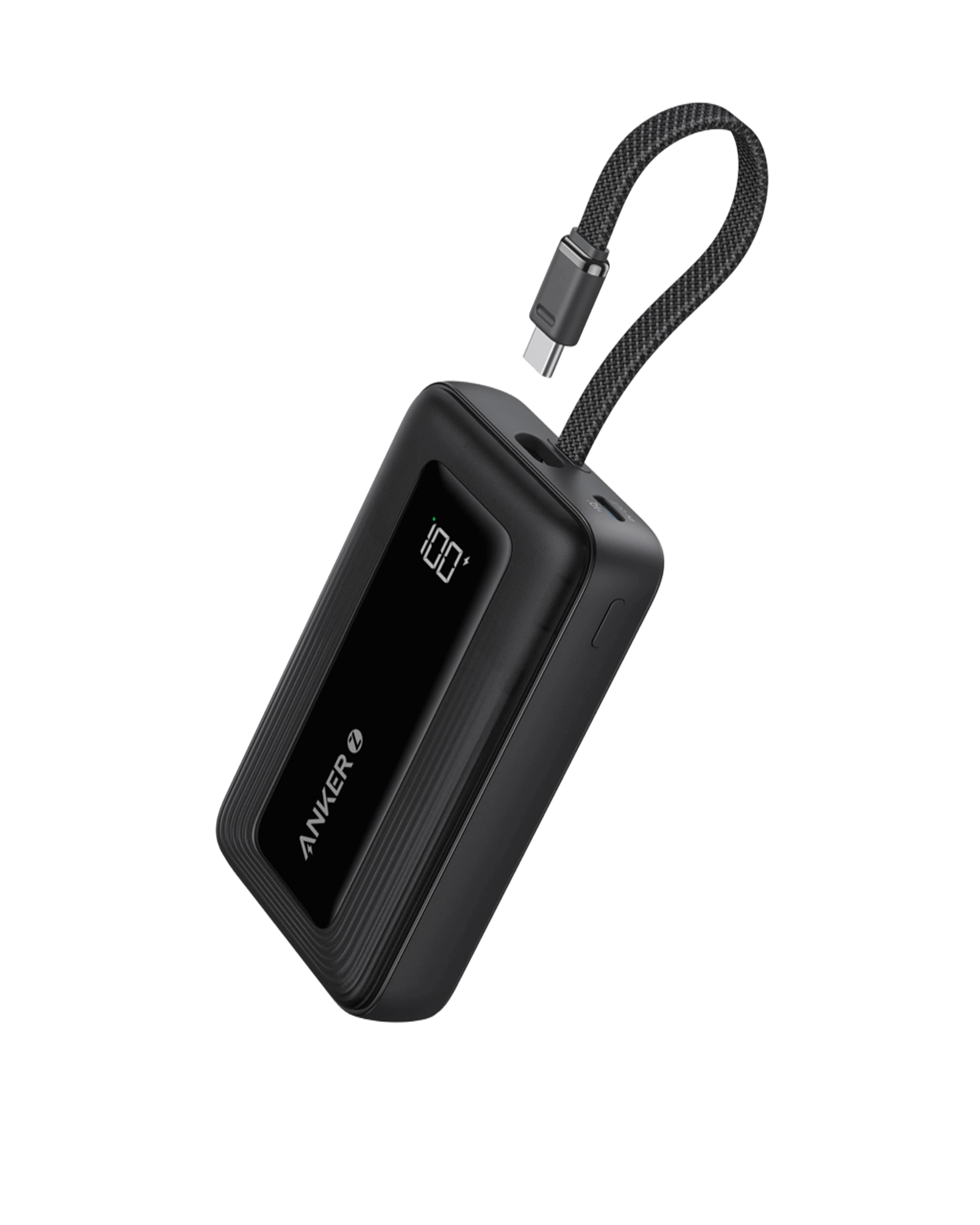 Anker Zolo Power Bank (10K, 30W) with a 5.4-inch (13.7 cm) built-in USB-C cable.-boa