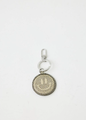 Banner Smiley Glitter Keychain