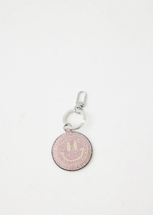 Banner Smiley Glitter Keychain