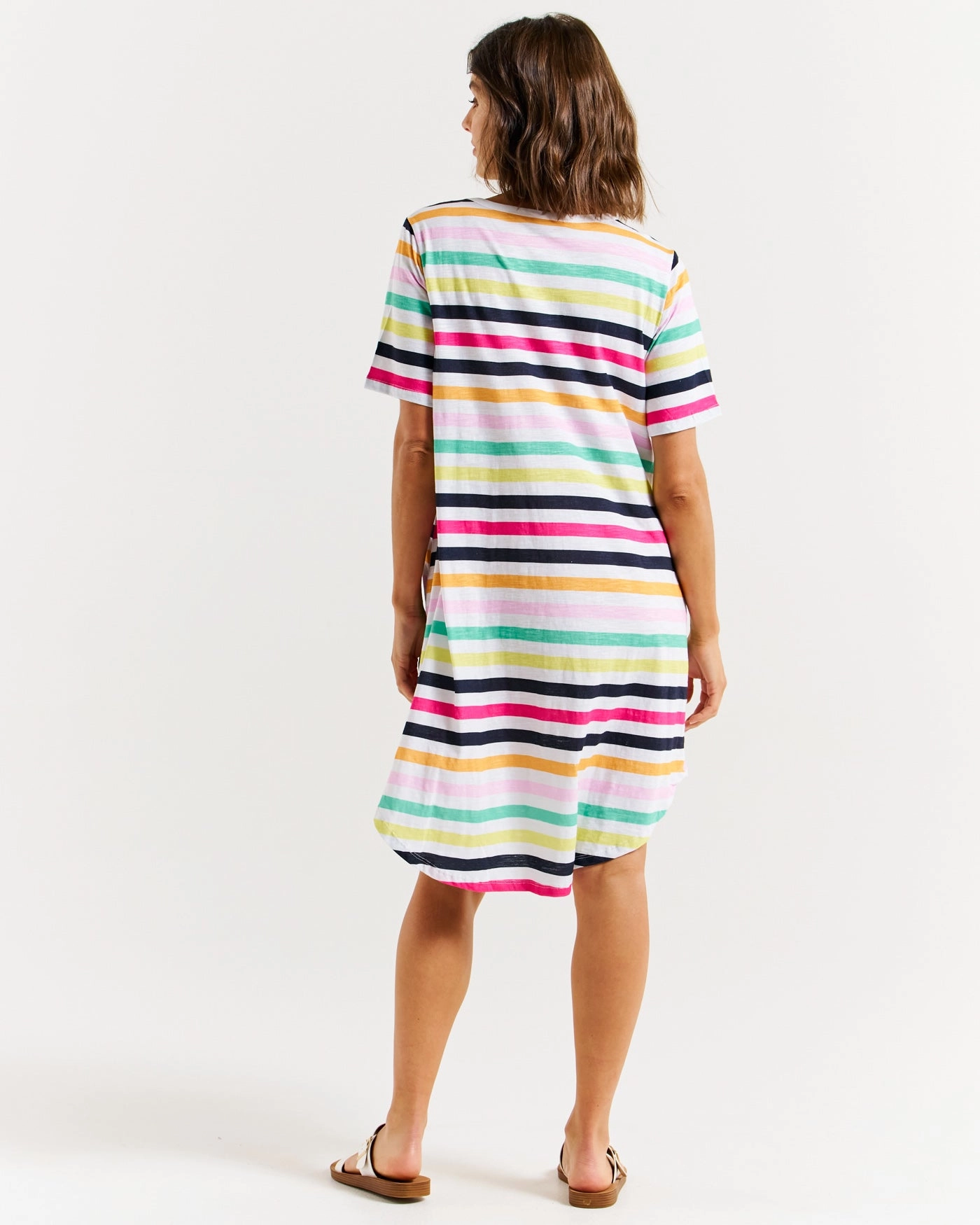 Betty Basics Nyree Dress Rainbow Stripe