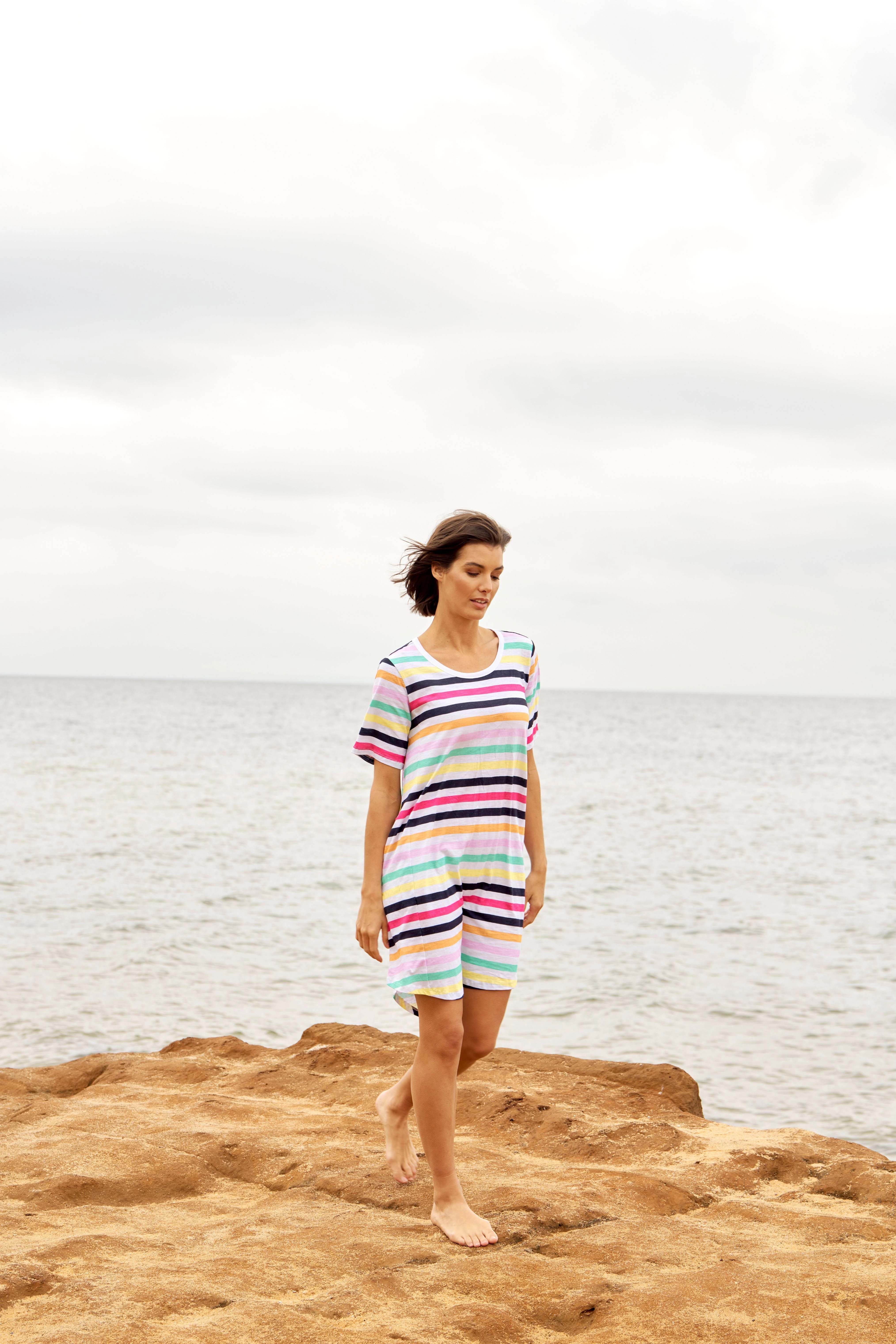 Betty Basics Nyree Dress Rainbow Stripe