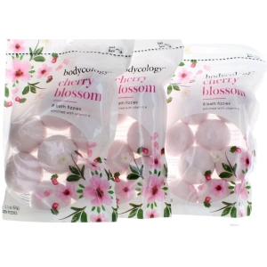 Bodycology Women's Bath Fizzies - Cherry Blossom with Radiant Scent, Pack of 3