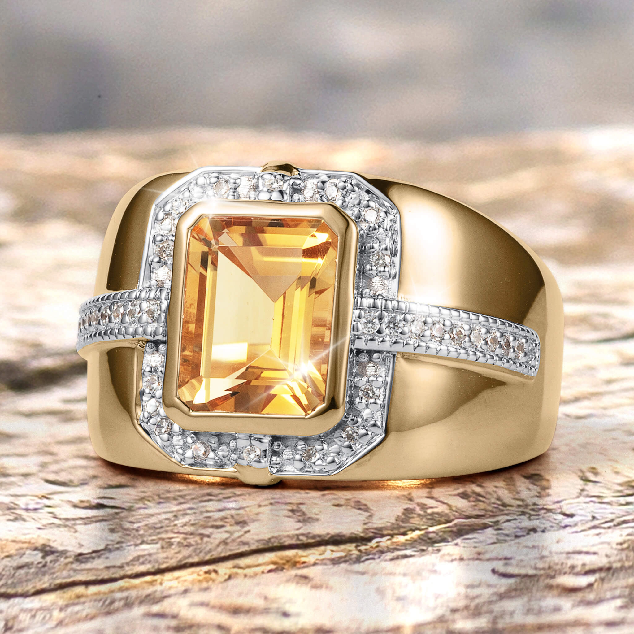 Citrine Fortress Men's Ring