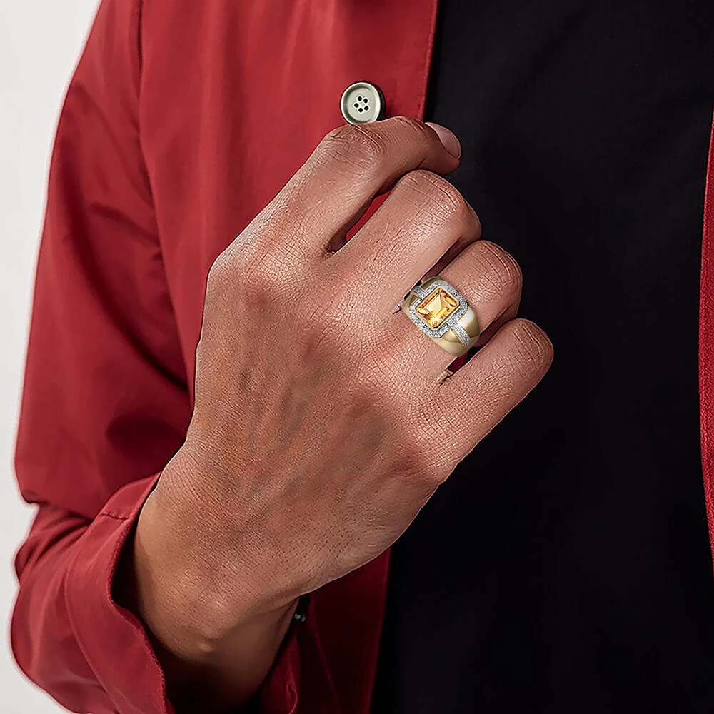 Citrine Fortress Men's Ring