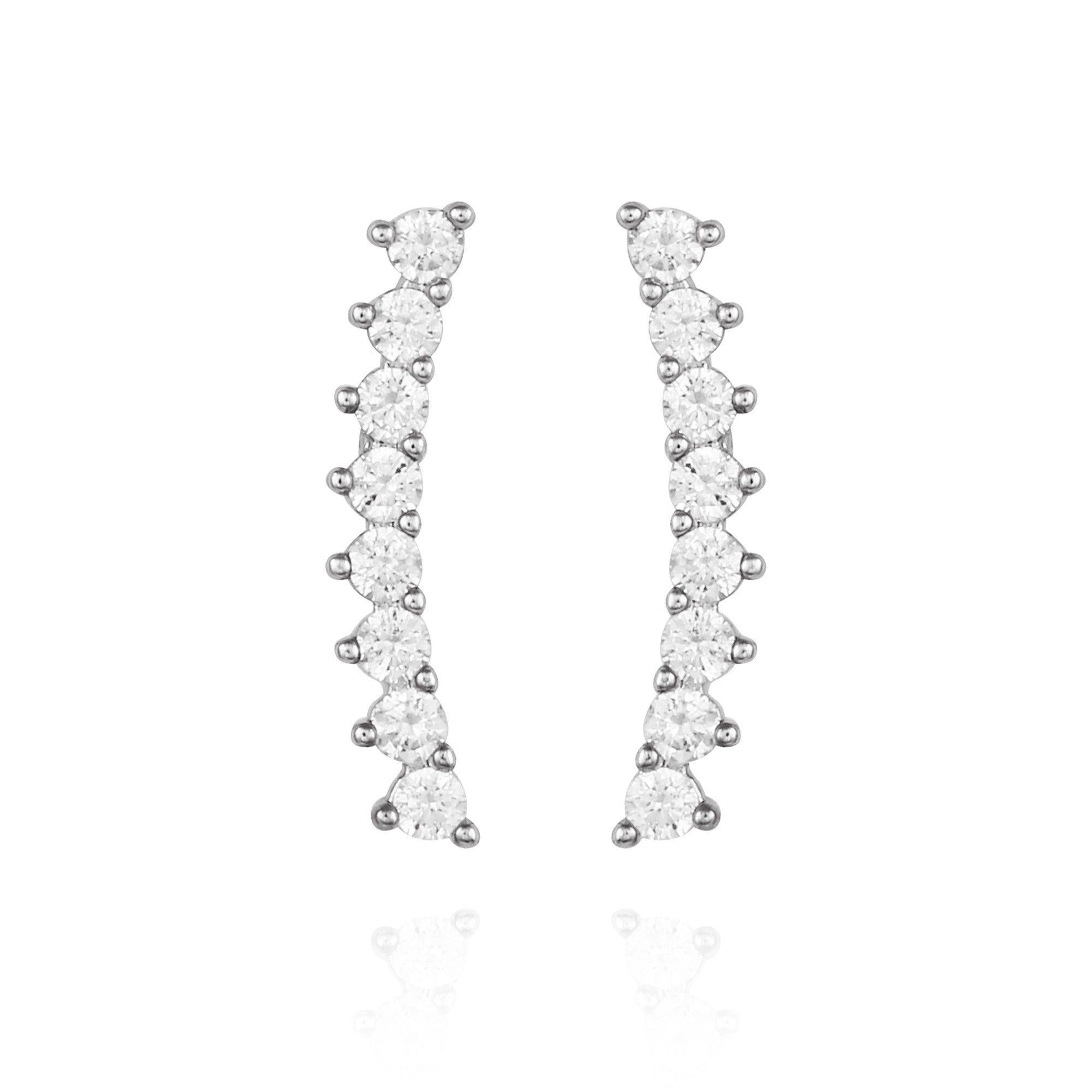 Cubic Zirconia Climber Earrings