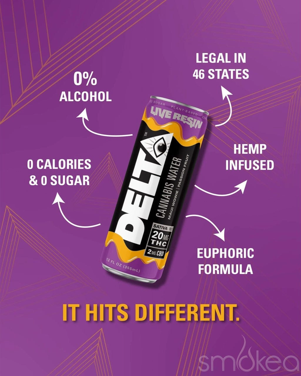 Delta Beverages Delta 9 Live Resin Cannabis Water - Maui Wowie