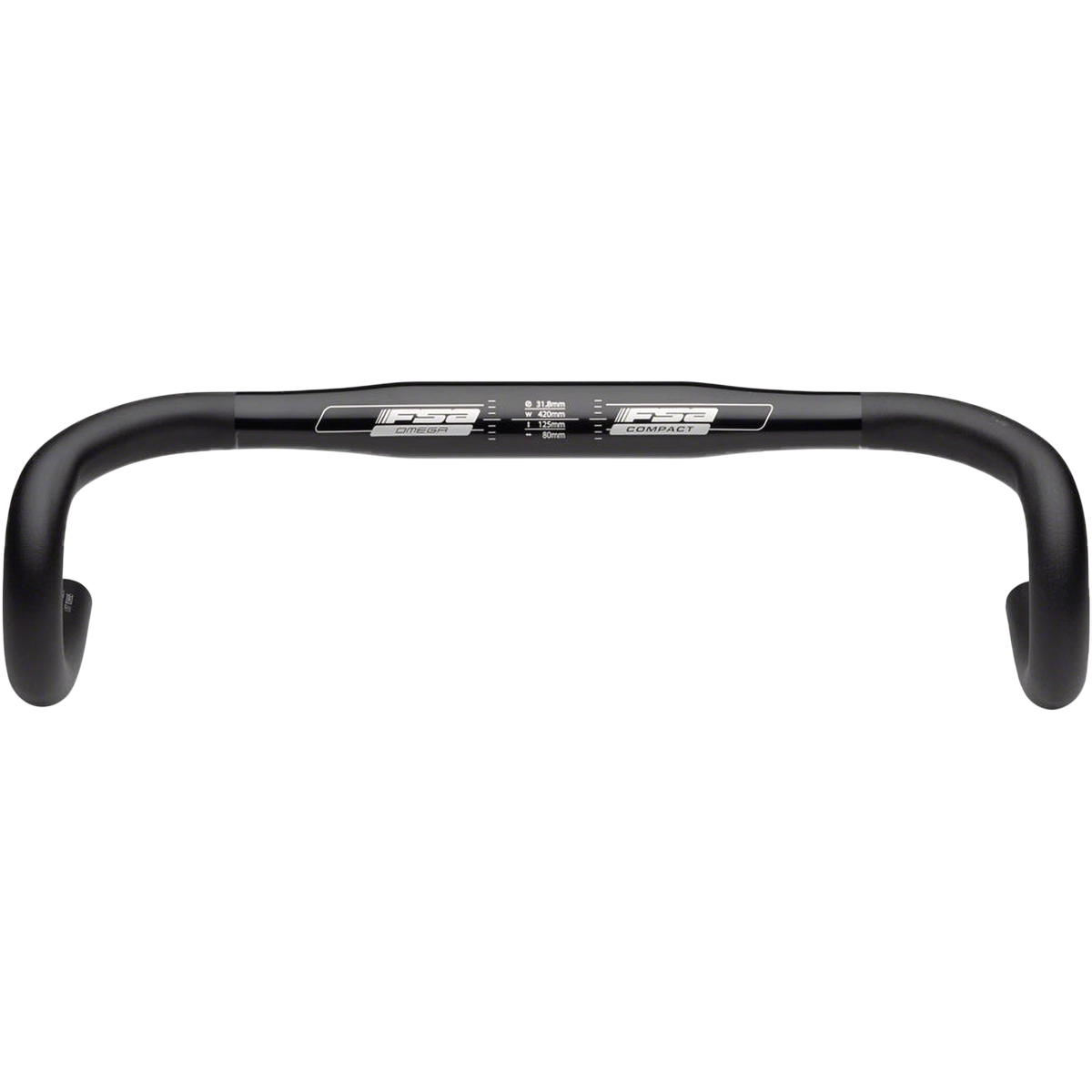 FSA Omega Compact 40cm 31.8 Road Handlebar Black