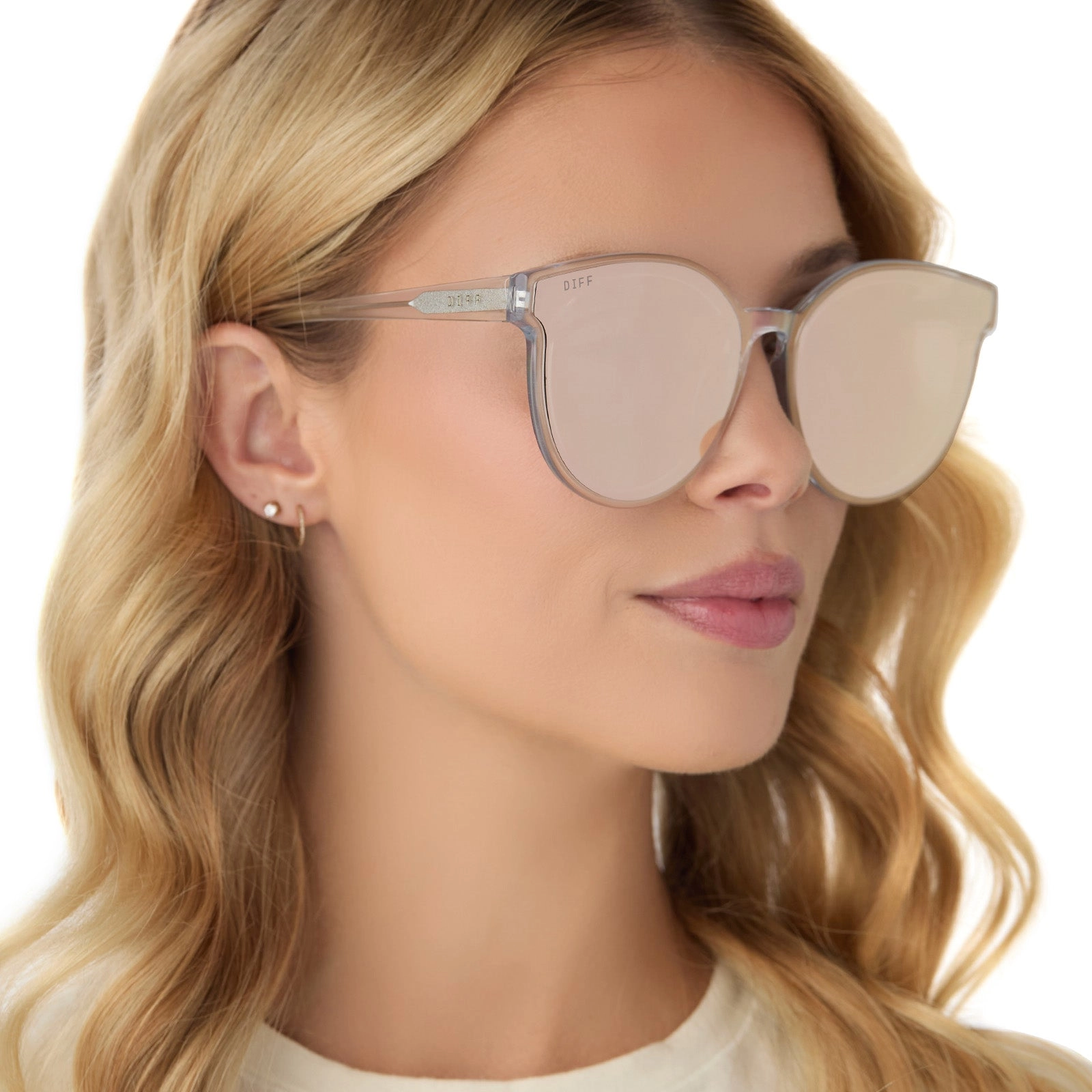 GEMMA - OPALESCENT PINK   CHERRY BLOSSOM MIRROR SUNGLASSES