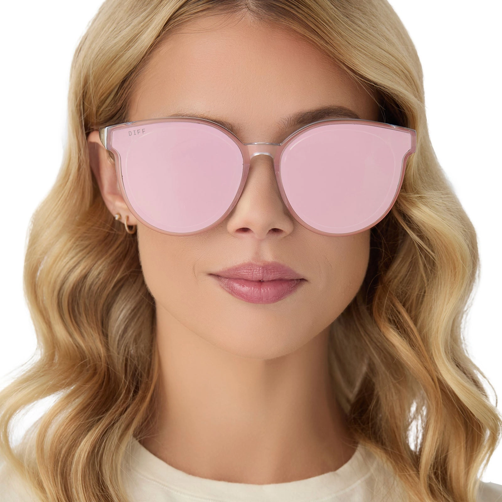 GEMMA - OPALESCENT PINK   CHERRY BLOSSOM MIRROR SUNGLASSES