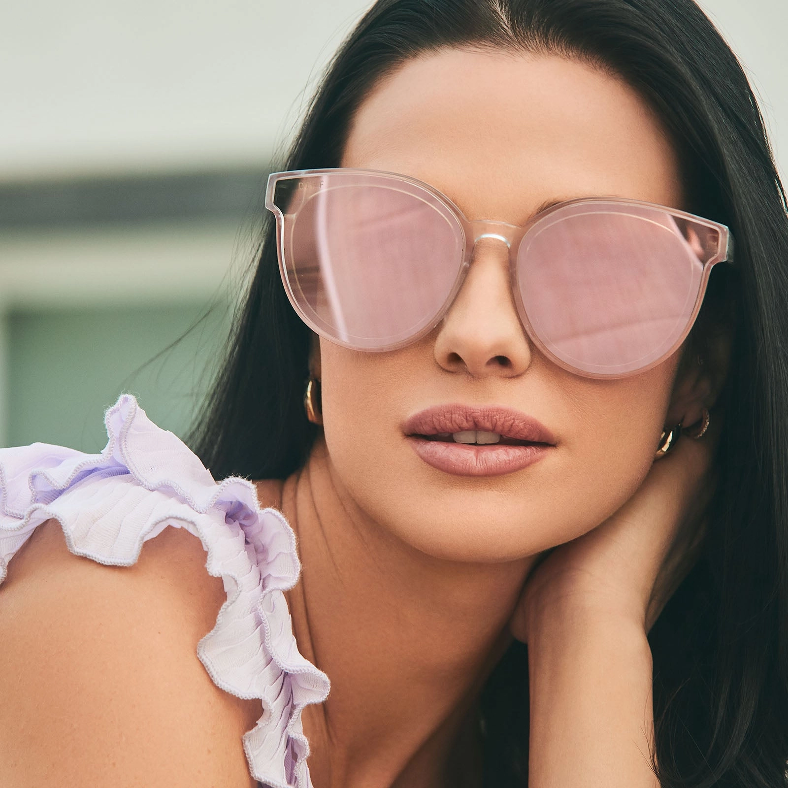 GEMMA - OPALESCENT PINK   CHERRY BLOSSOM MIRROR SUNGLASSES