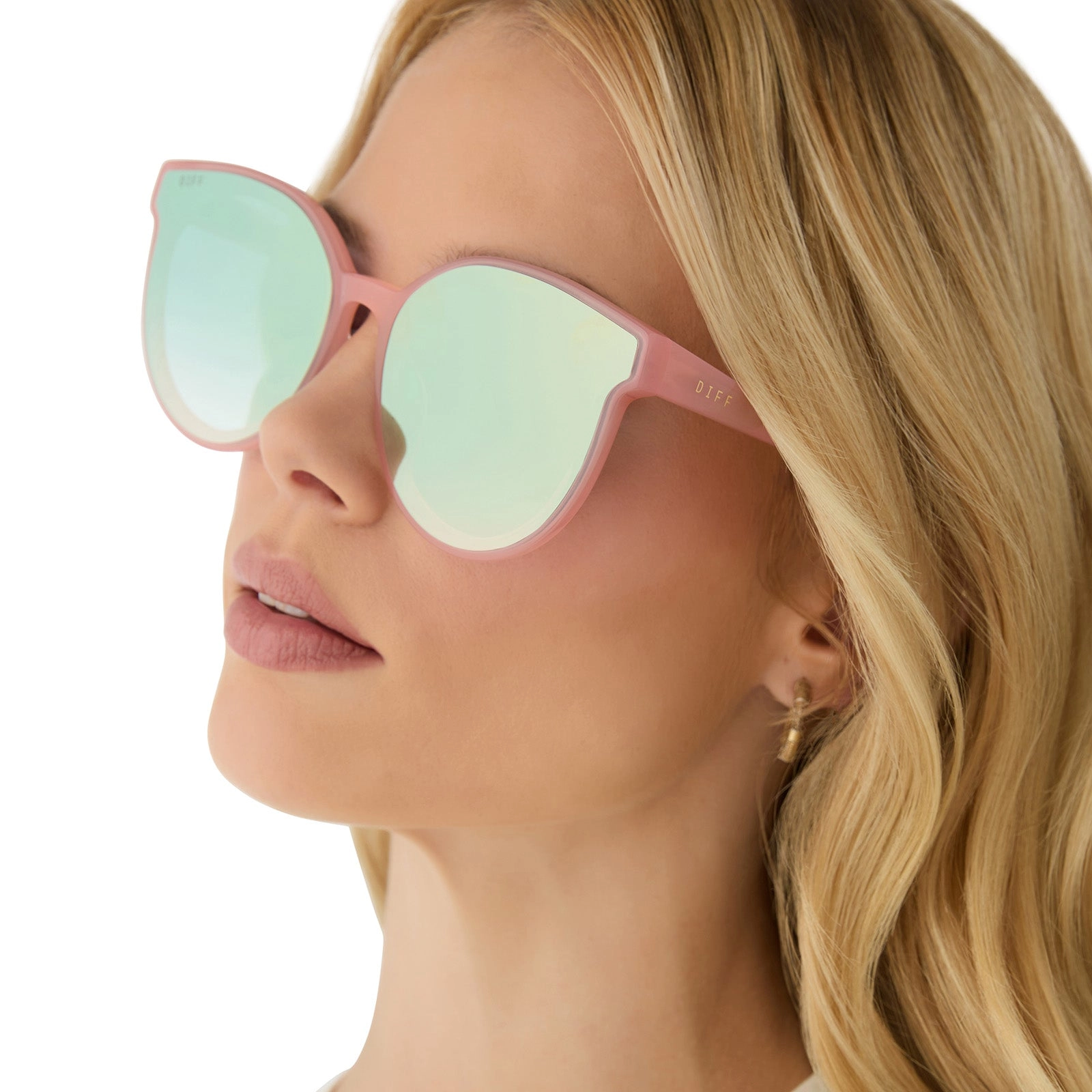 GEMMA - PEACH   COOL MATCHA GRADIENT MIRROR SUNGLASSES