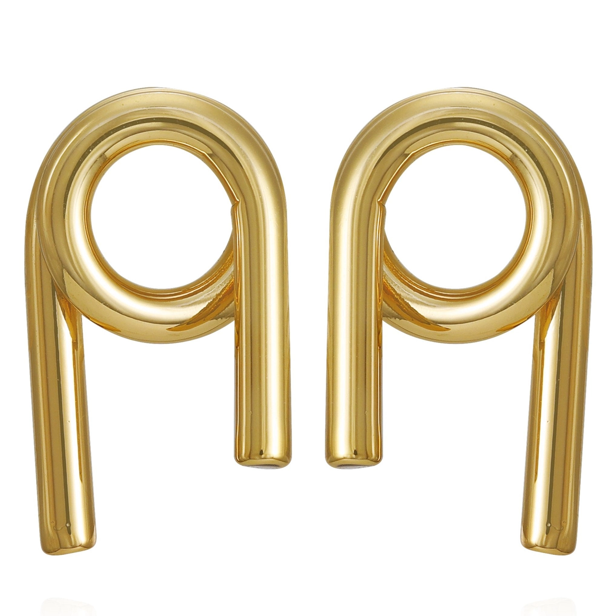 Goldtone Short Twisted Drop Earrings