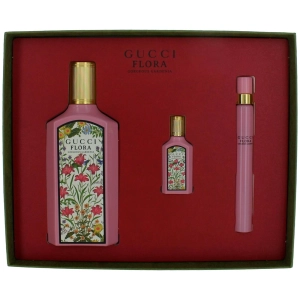 Gucci Women's EDP Spray Gift Set - Flora Gorgeous Gardenia Alluring Scent, 3 Piece