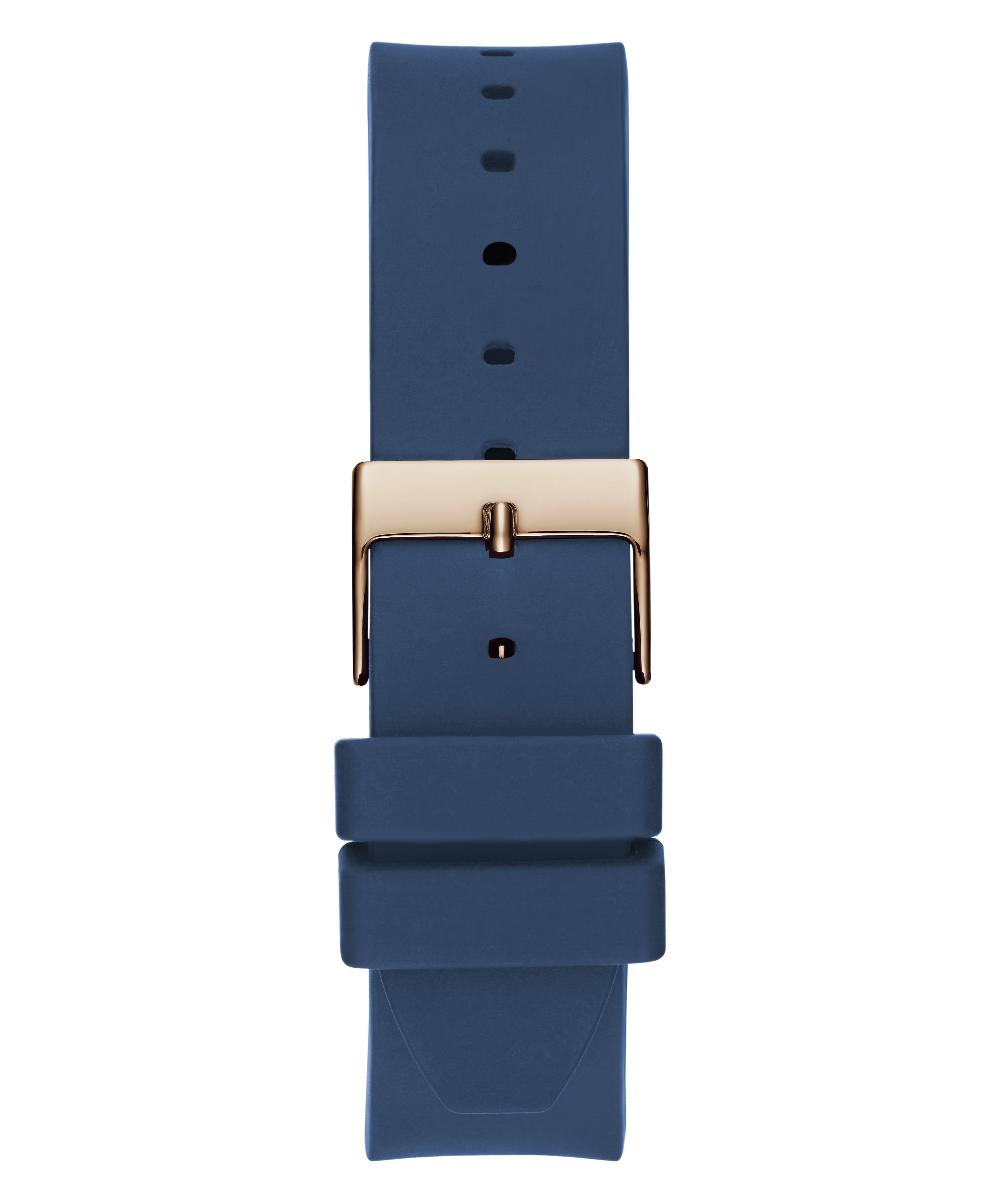 GUESS Ladies Blue Rose Gold Tone Analog Watch