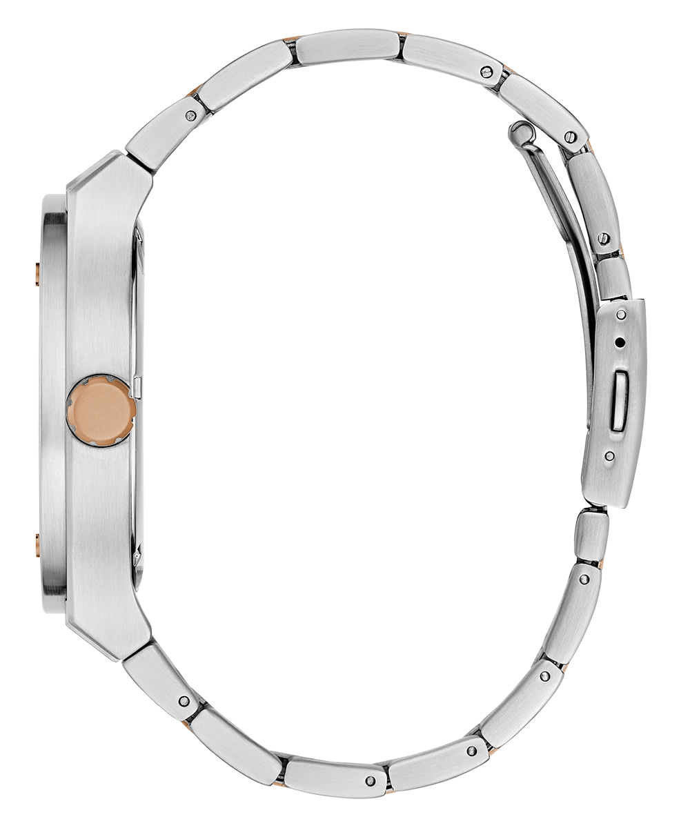 GUESS Mens 2-Tone Silver Tone Multi-function Watch
