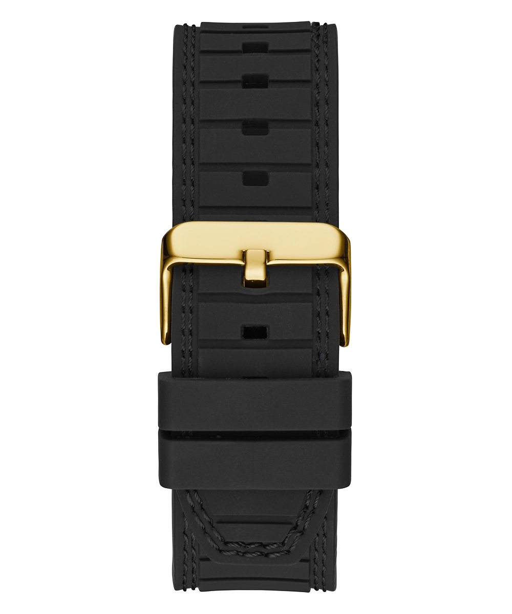 GUESS Mens Black Gold Tone Multi-function Watch