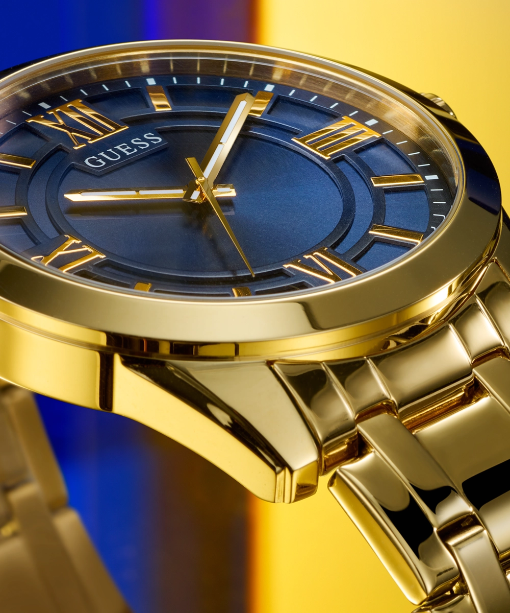 GUESS Mens Gold Tone Analog Watch