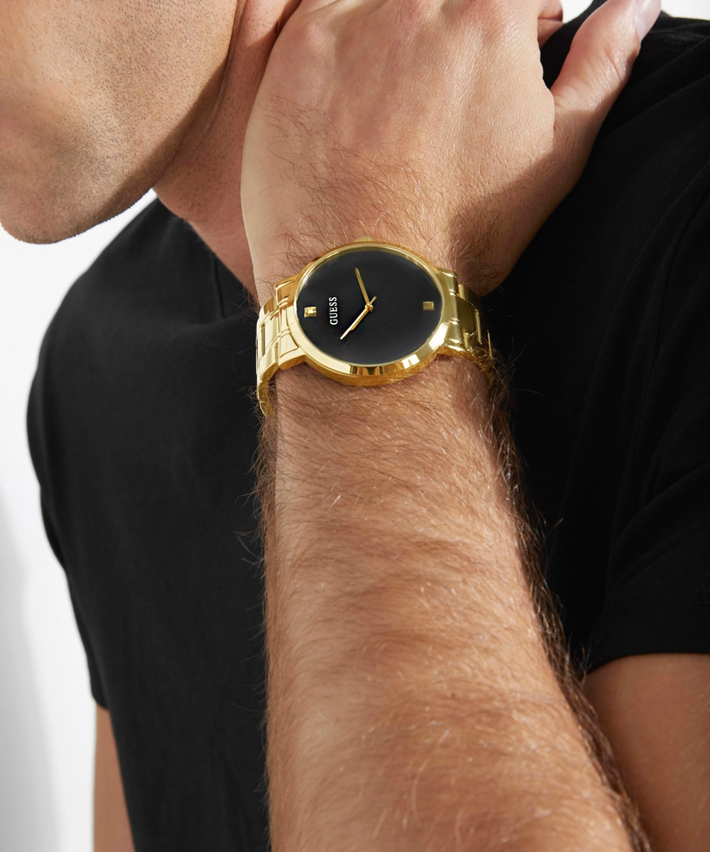 GUESS Mens Gold Tone Analog Watch