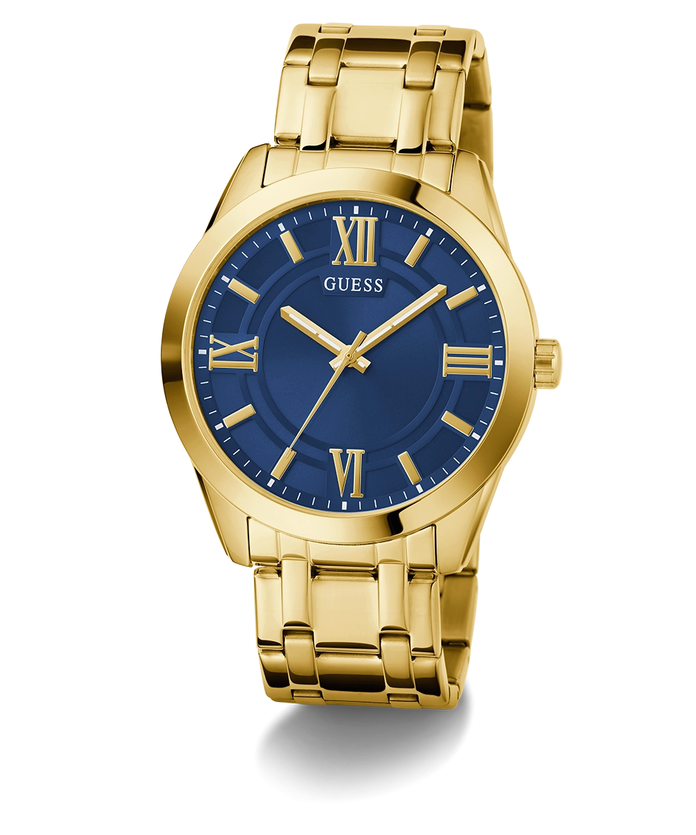 GUESS Mens Gold Tone Analog Watch