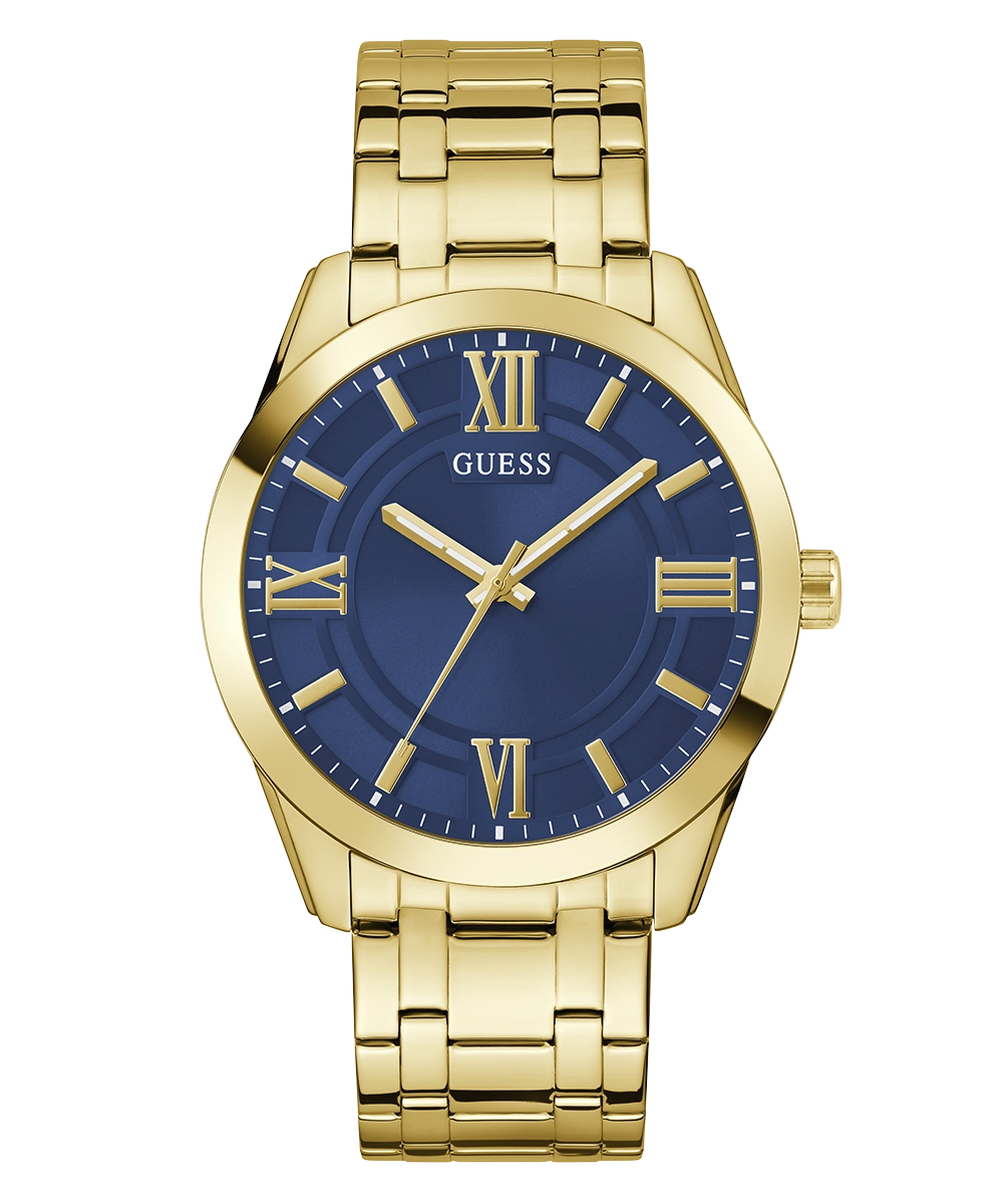 GUESS Mens Gold Tone Analog Watch