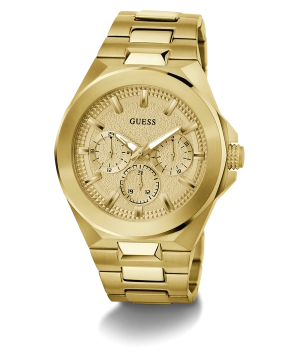 GUESS Mens Gold Tone Multi-function Watch