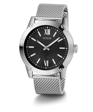 GUESS Mens Silver Tone Analog Watch