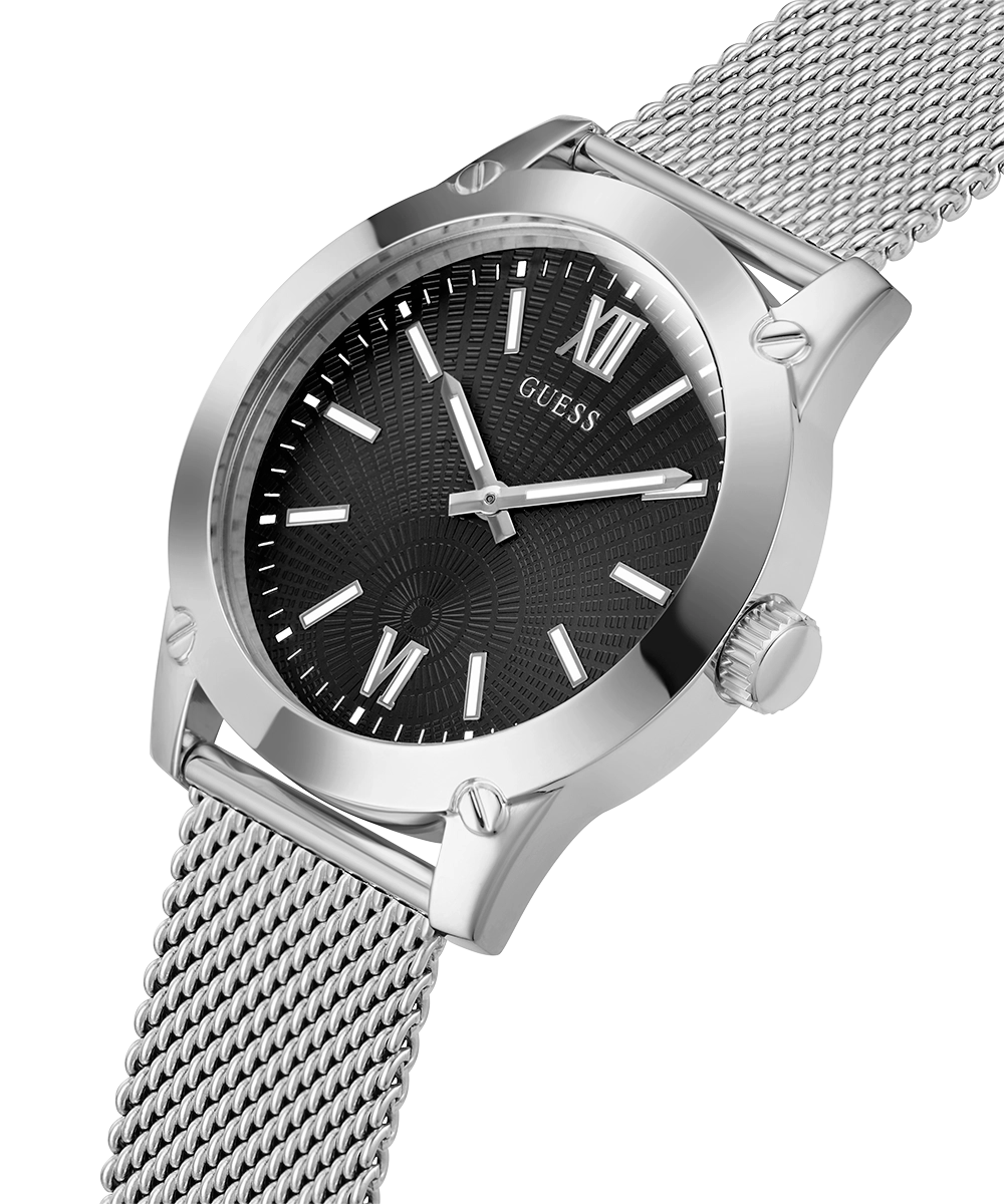 GUESS Mens Silver Tone Analog Watch