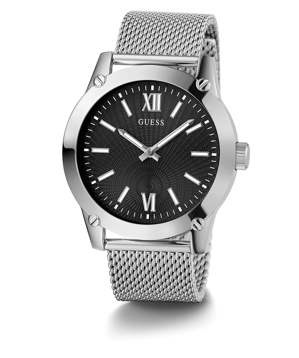 GUESS Mens Silver Tone Analog Watch
