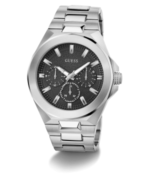 GUESS Mens Silver Tone Multi-function Watch