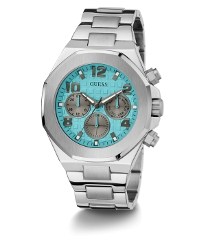 GUESS Mens Silver Tone Multi-function Watch