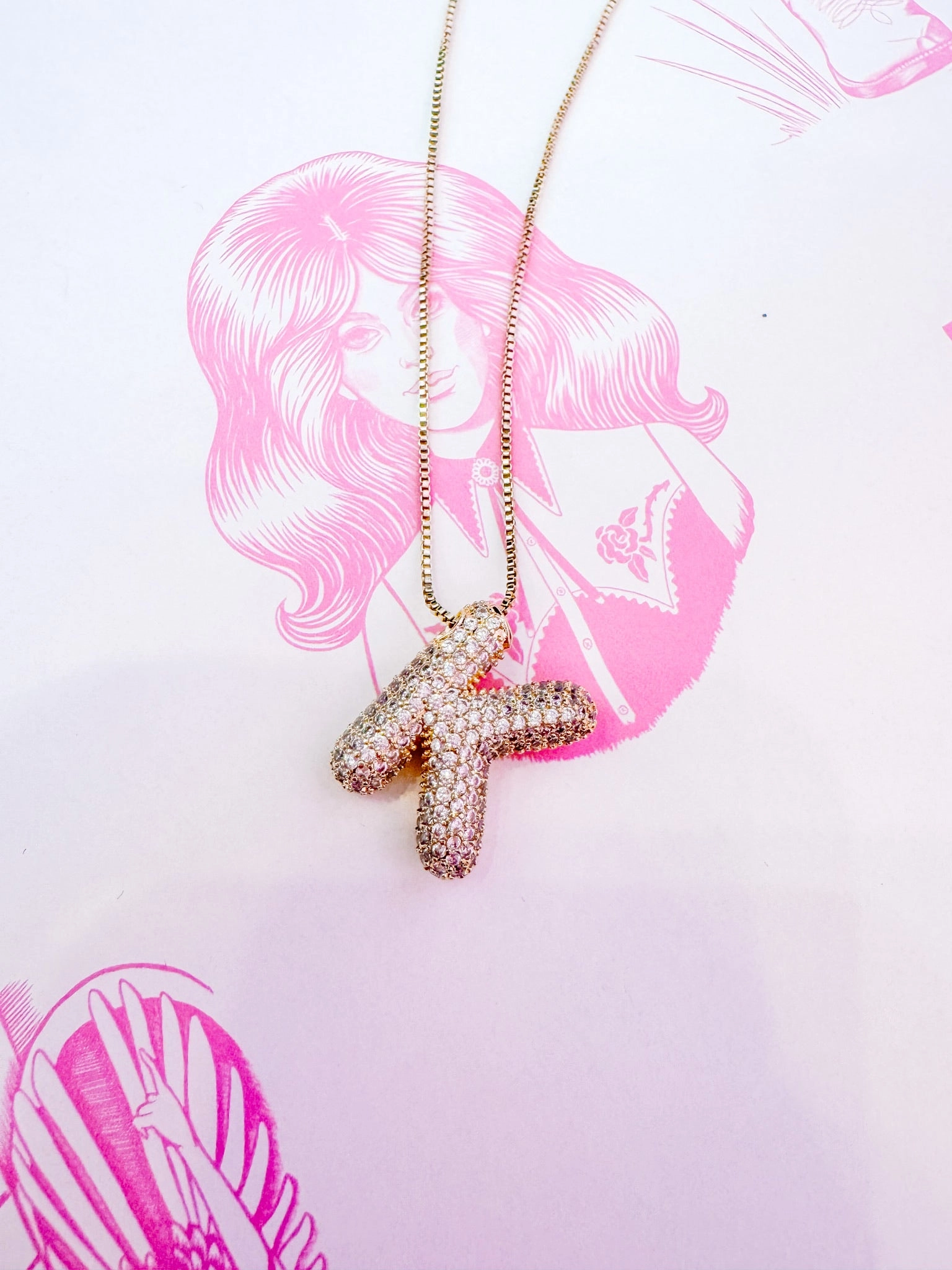 IN THE MOMENT INITIAL BUBBLE NECKLACE