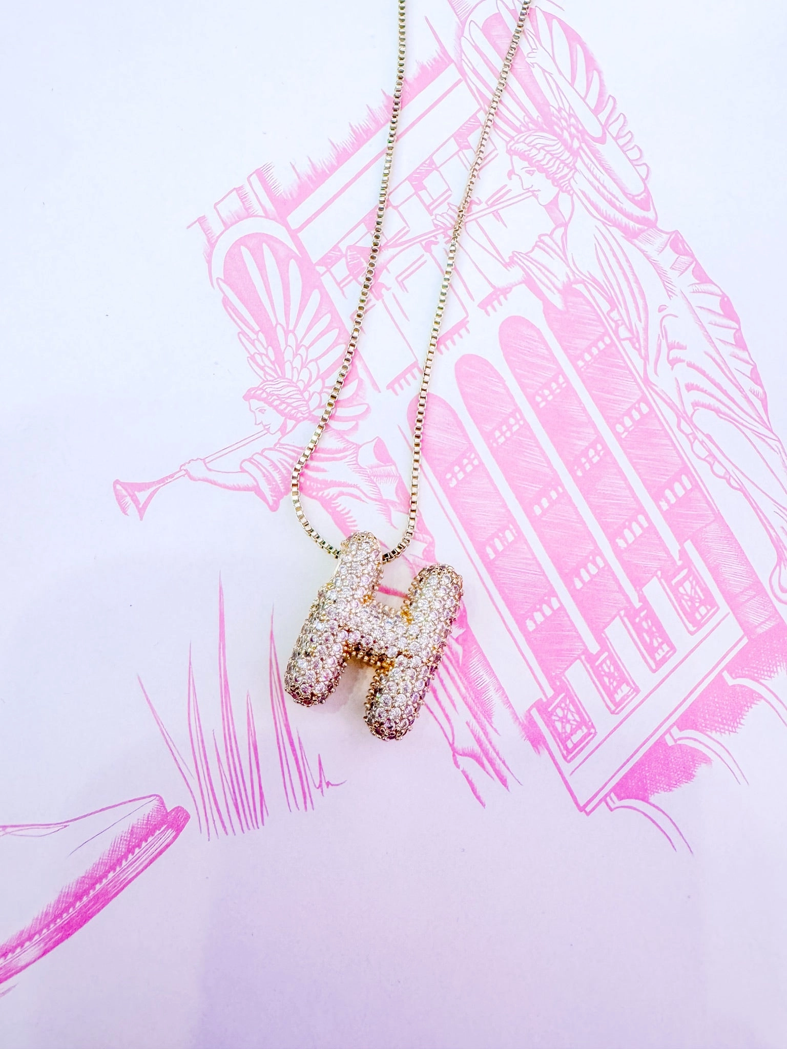 IN THE MOMENT INITIAL BUBBLE NECKLACE