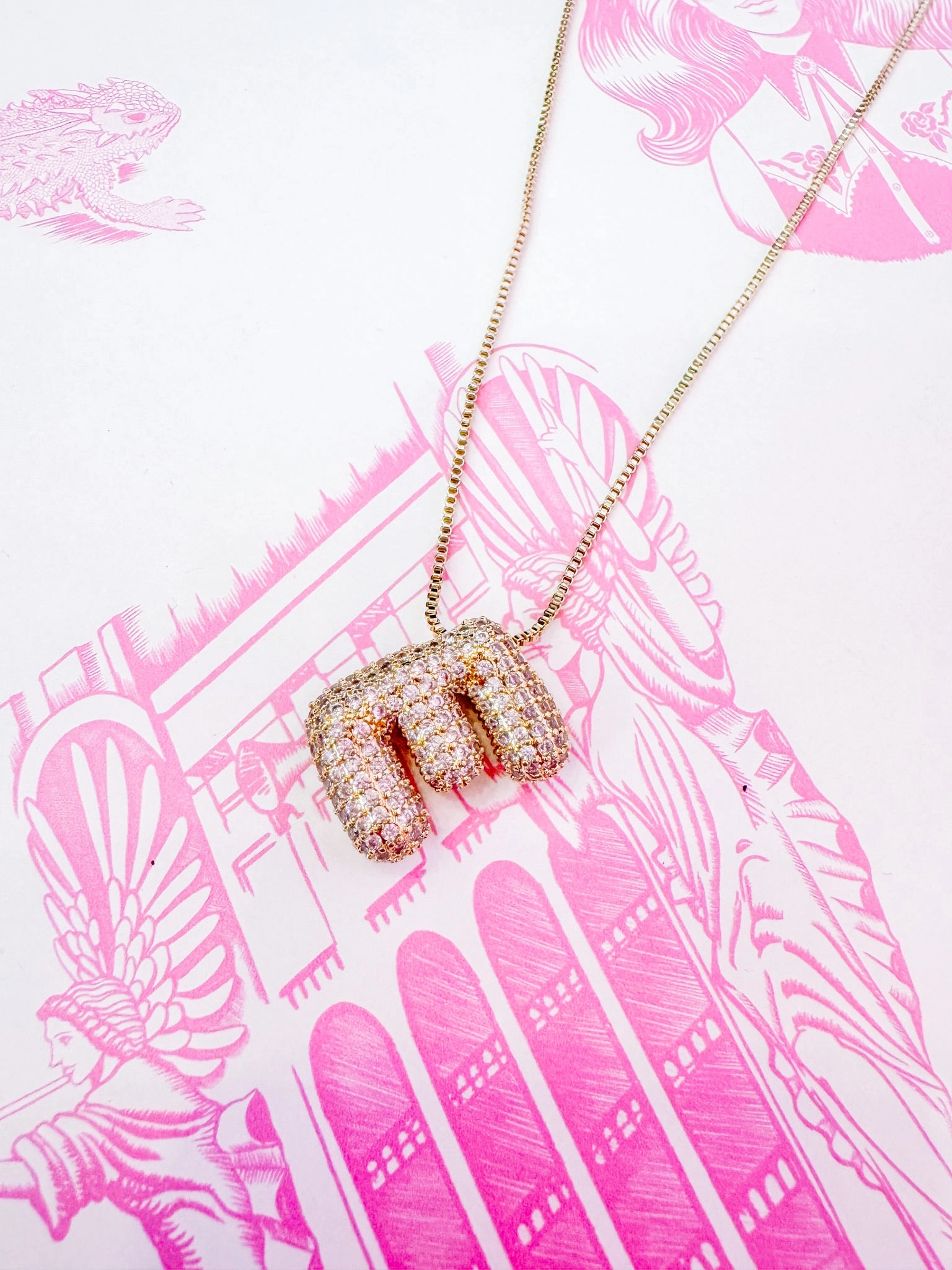 IN THE MOMENT INITIAL BUBBLE NECKLACE