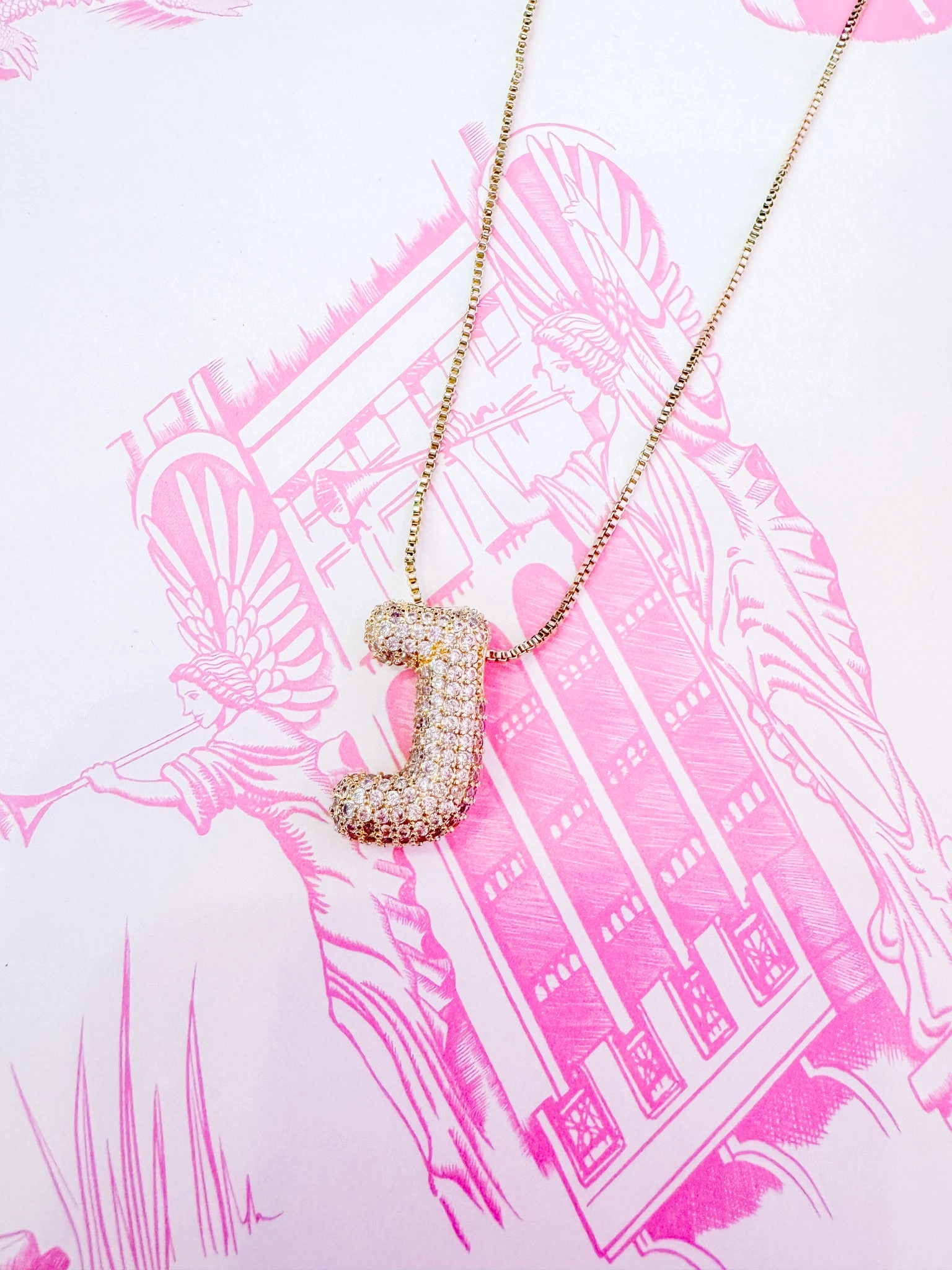 IN THE MOMENT INITIAL BUBBLE NECKLACE