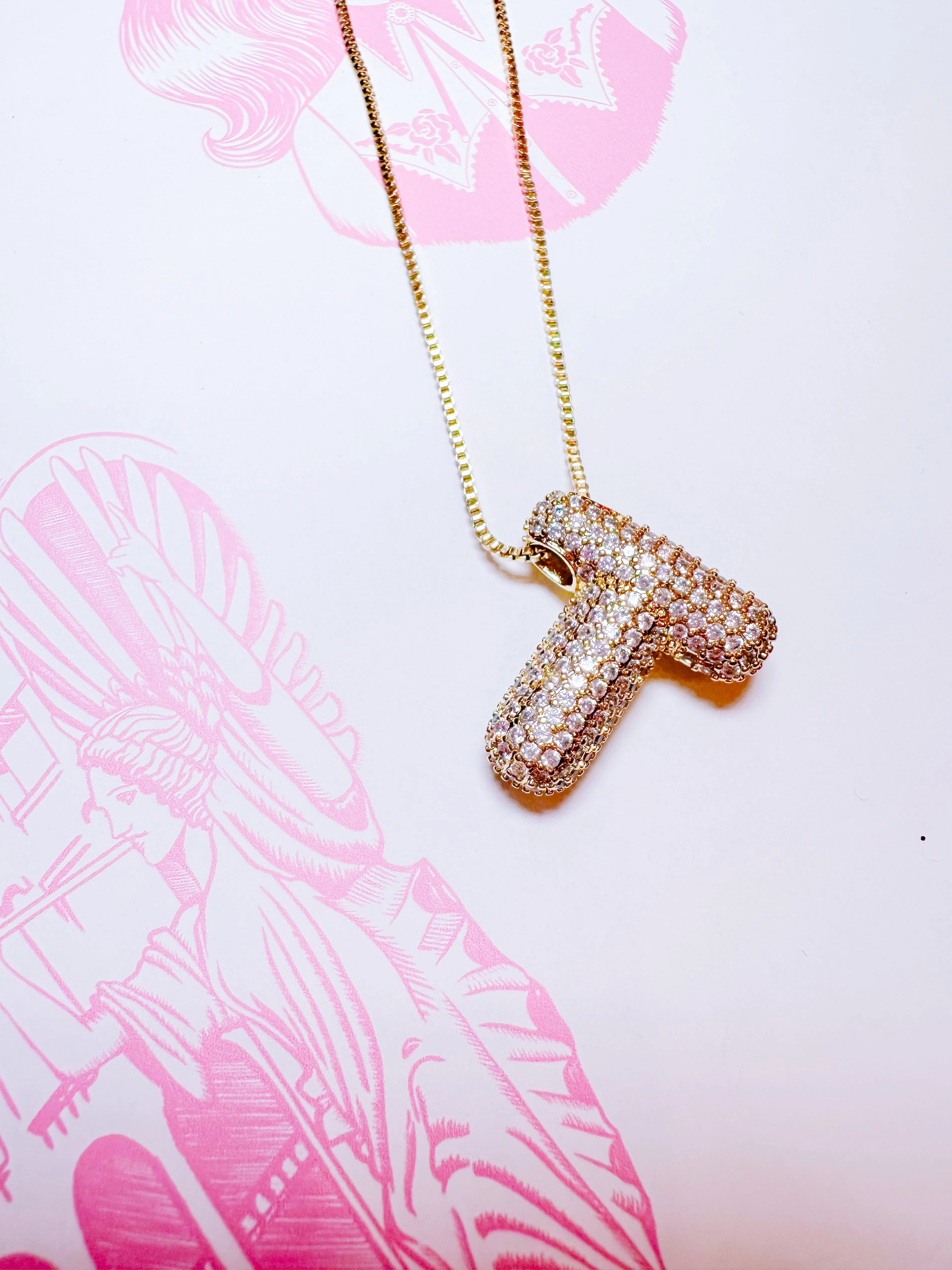 IN THE MOMENT INITIAL BUBBLE NECKLACE