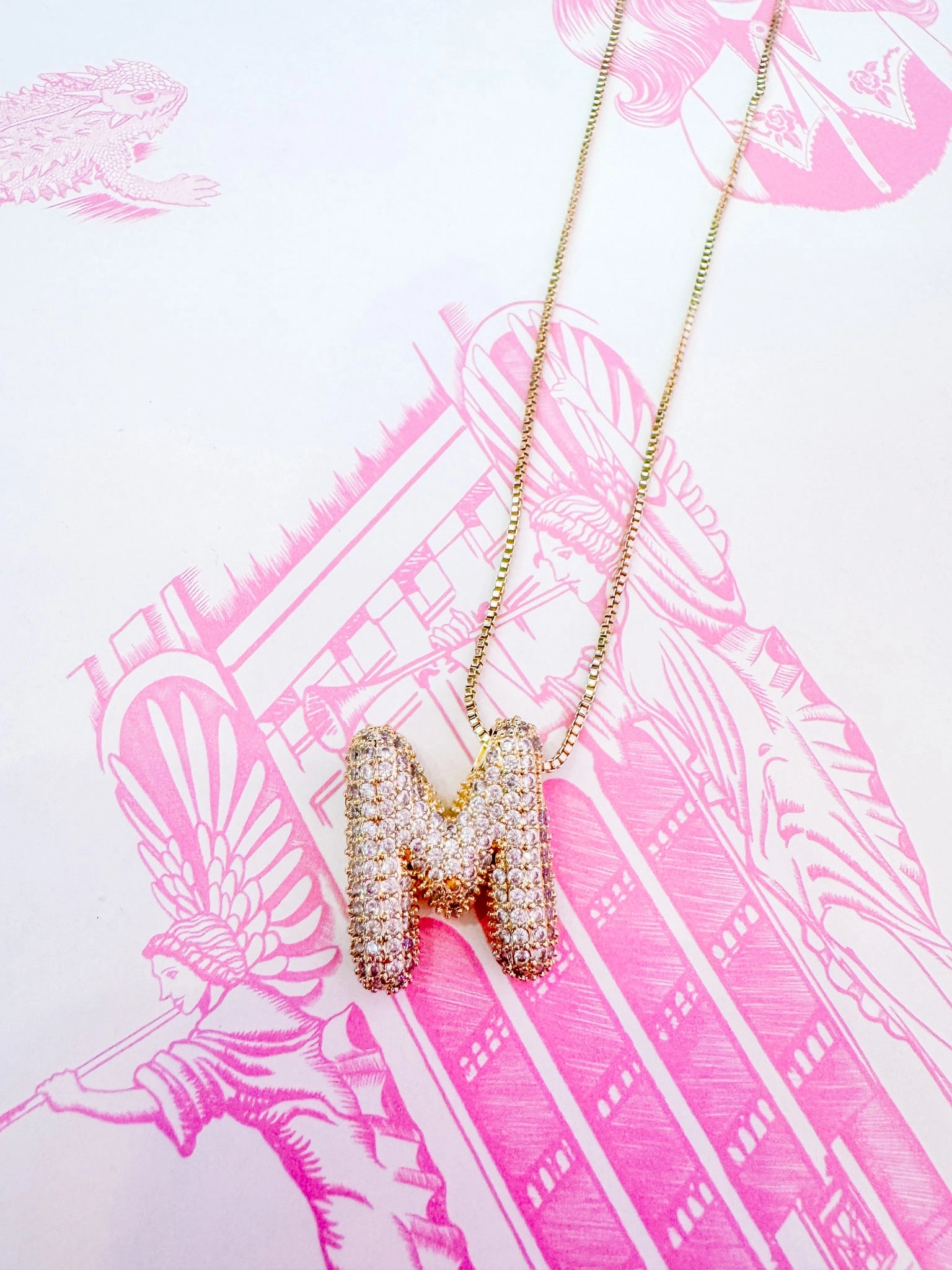 IN THE MOMENT INITIAL BUBBLE NECKLACE