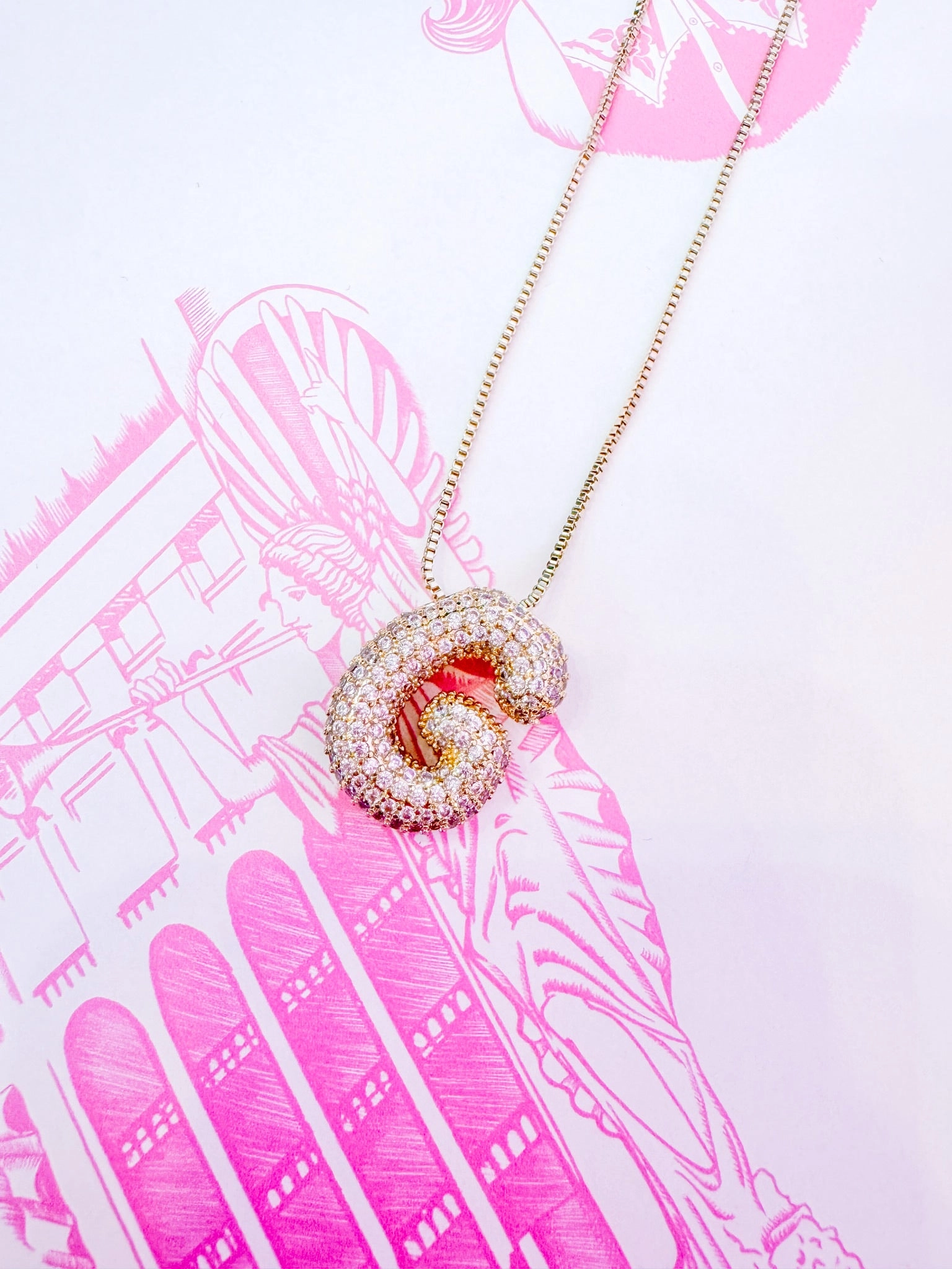 IN THE MOMENT INITIAL BUBBLE NECKLACE