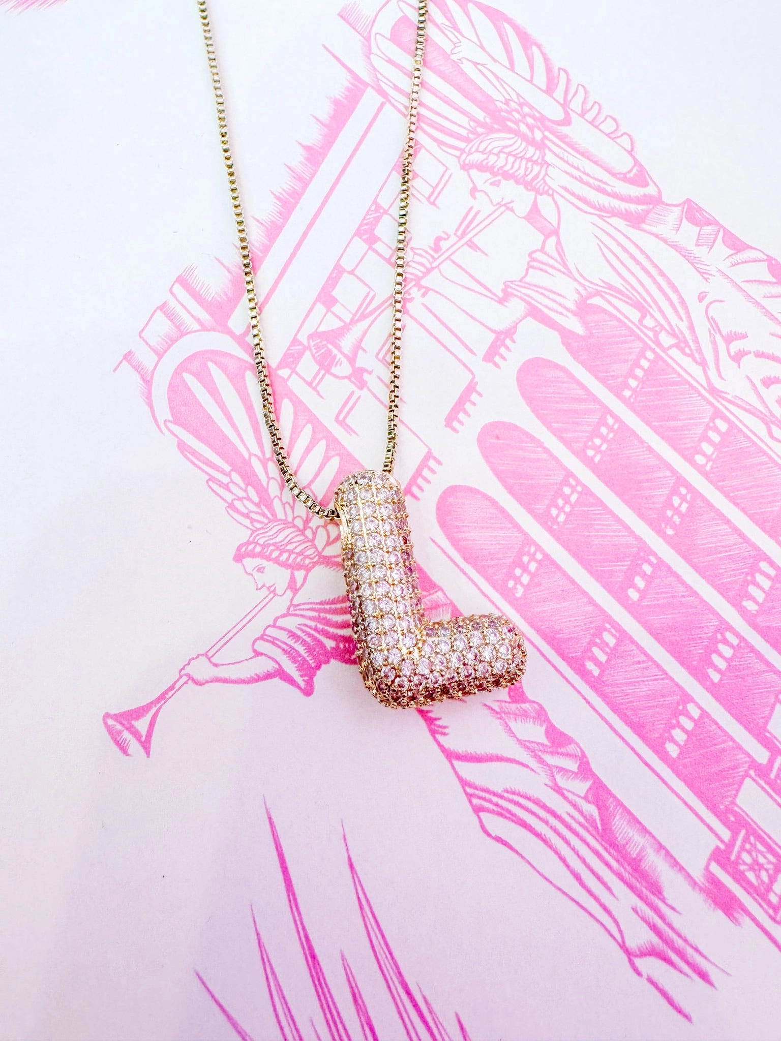 IN THE MOMENT INITIAL BUBBLE NECKLACE