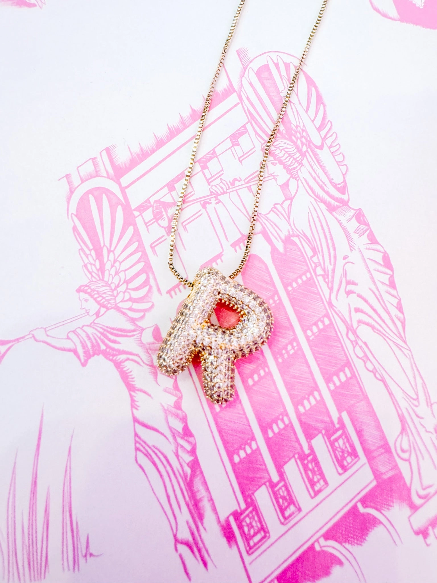 IN THE MOMENT INITIAL BUBBLE NECKLACE