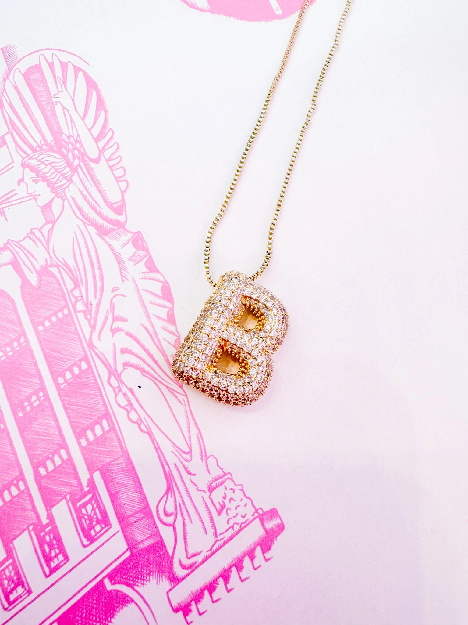 IN THE MOMENT INITIAL BUBBLE NECKLACE