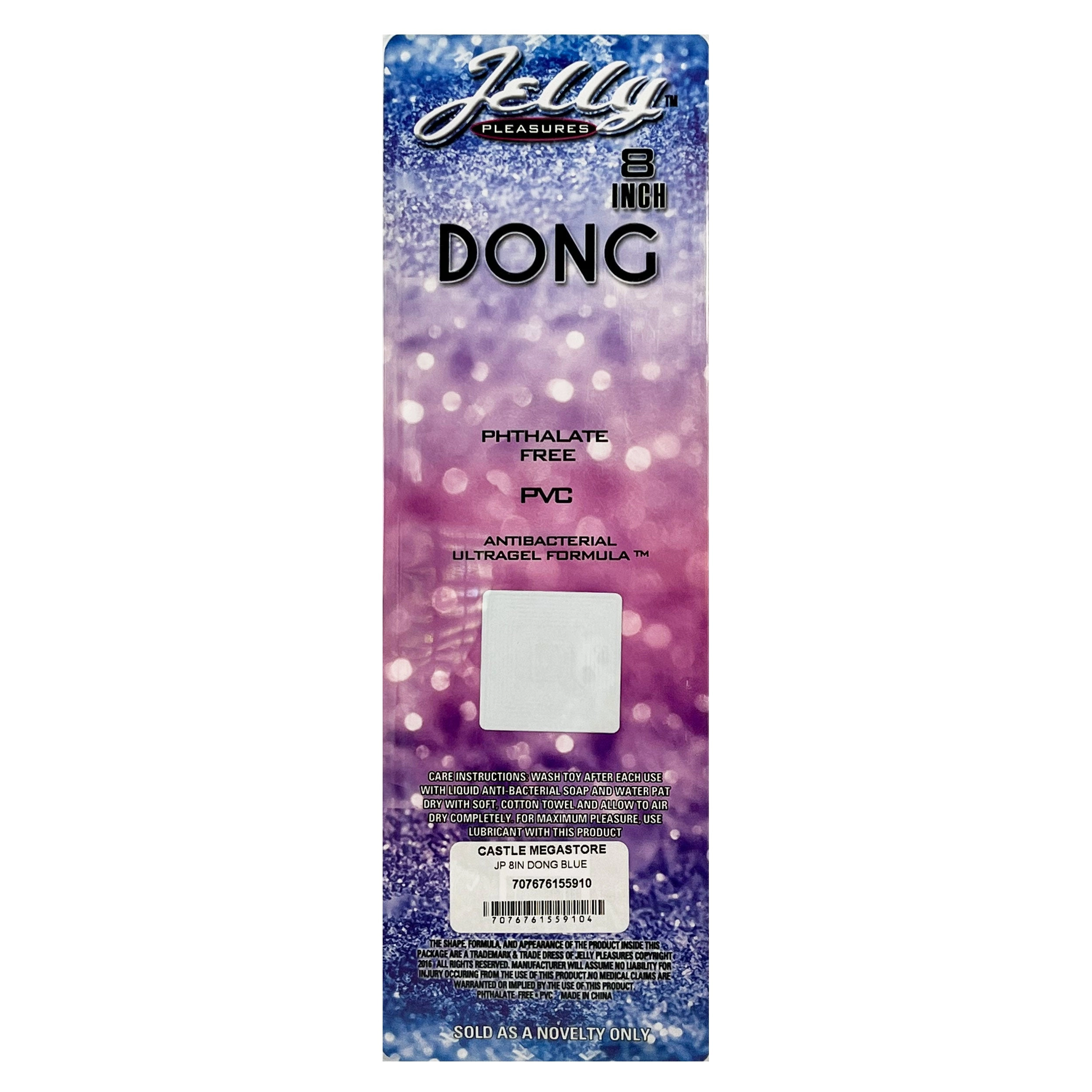 Jelly Pleasures 8" Dildo - Blue