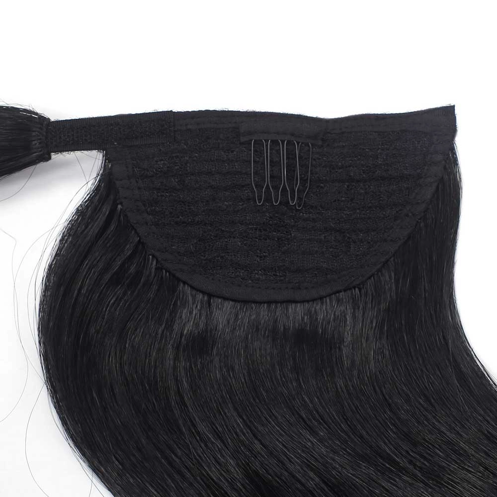 Jet Black Synthetic Soft  Wave Ponytail Extension