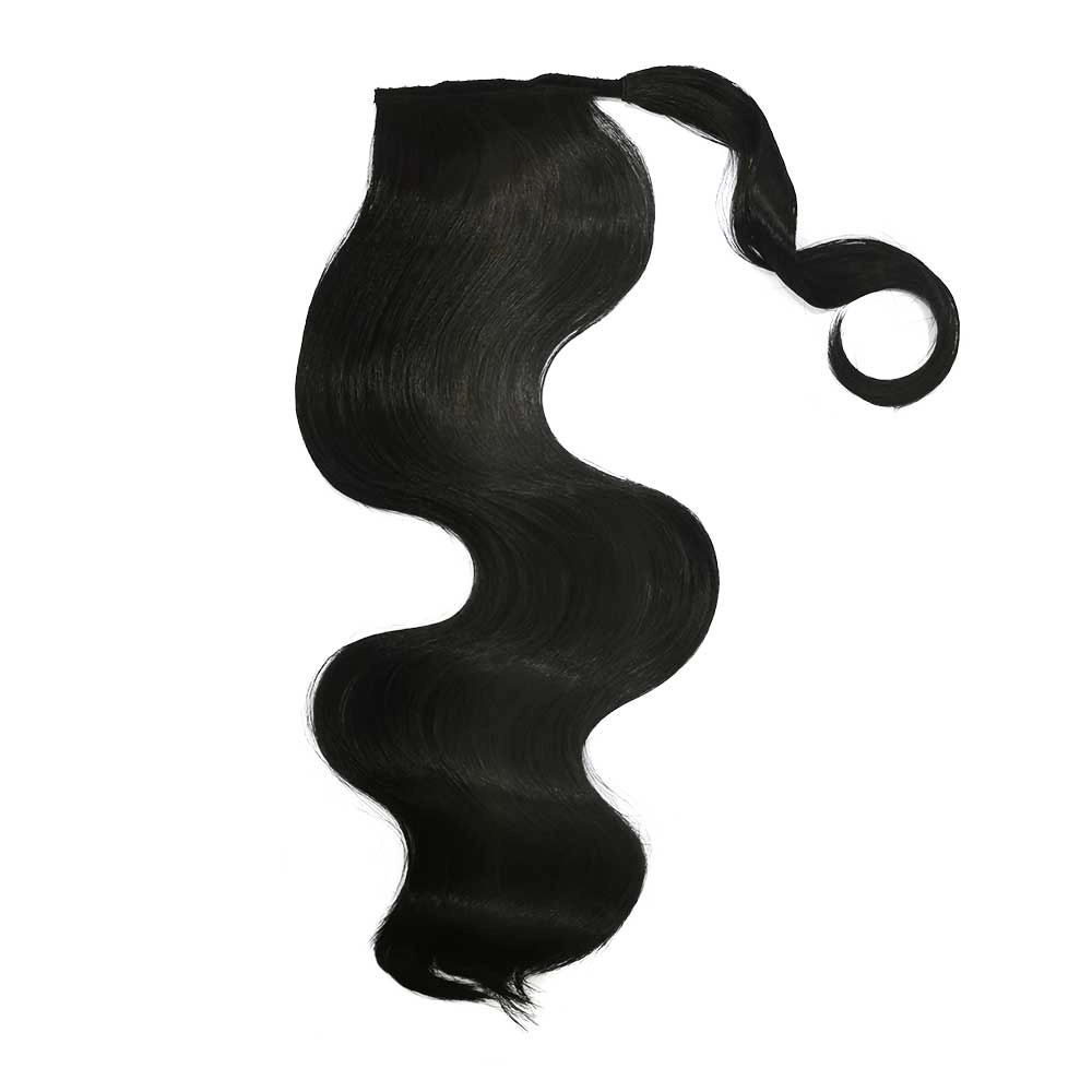 Jet Black Synthetic Soft  Wave Ponytail Extension