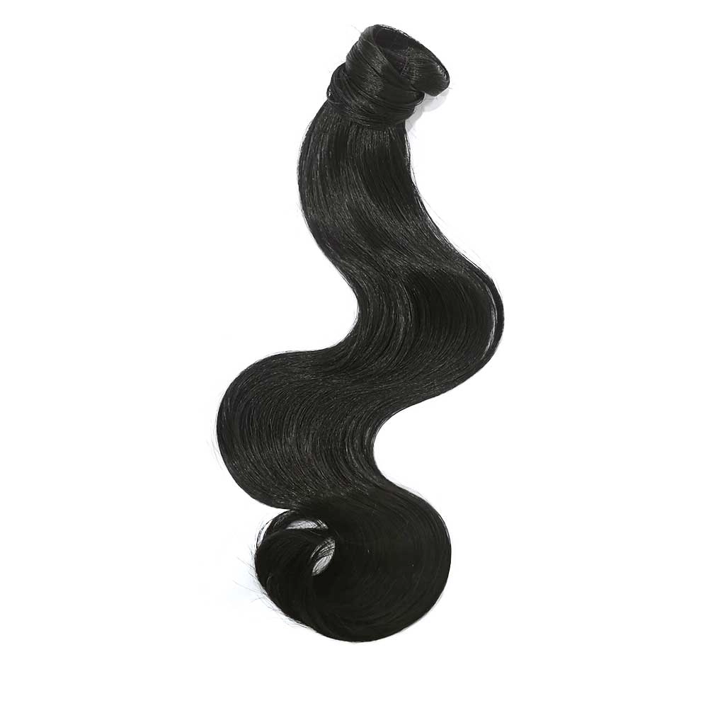Jet Black Synthetic Soft  Wave Ponytail Extension