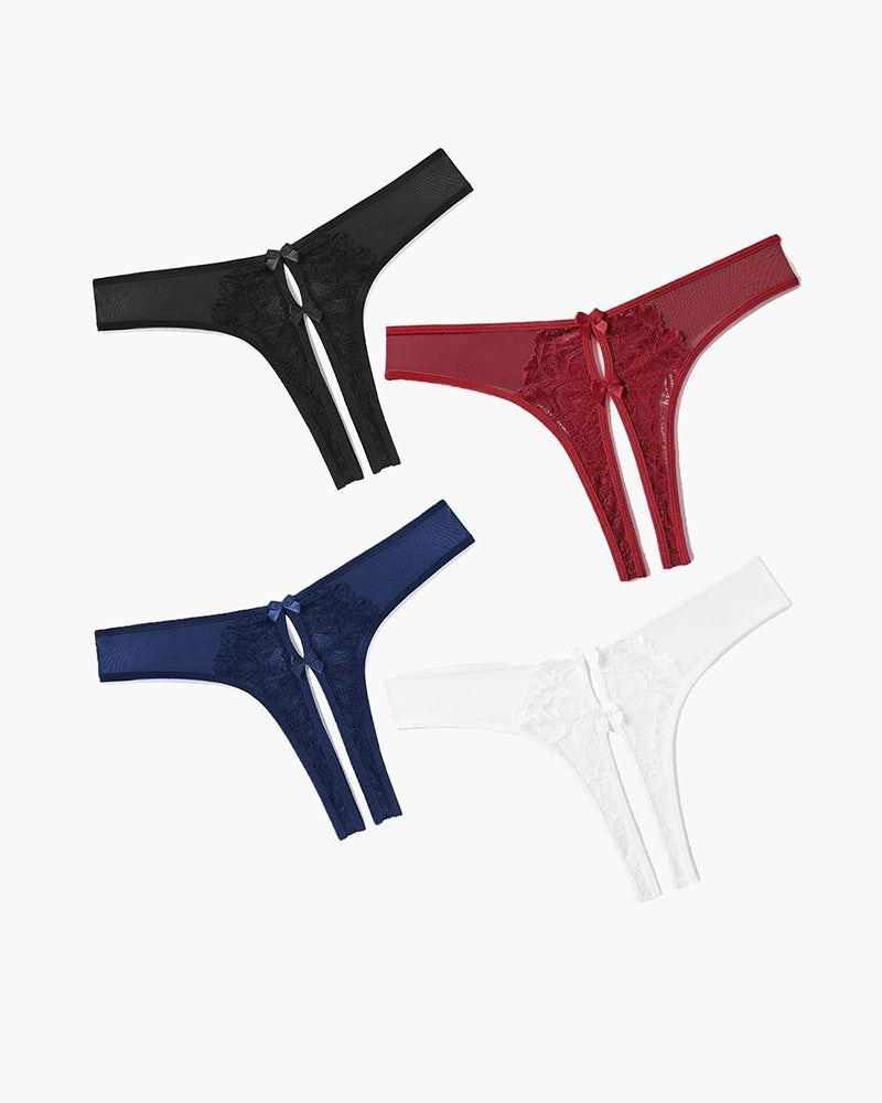 Mesh Panties Briefs with Cute Bow