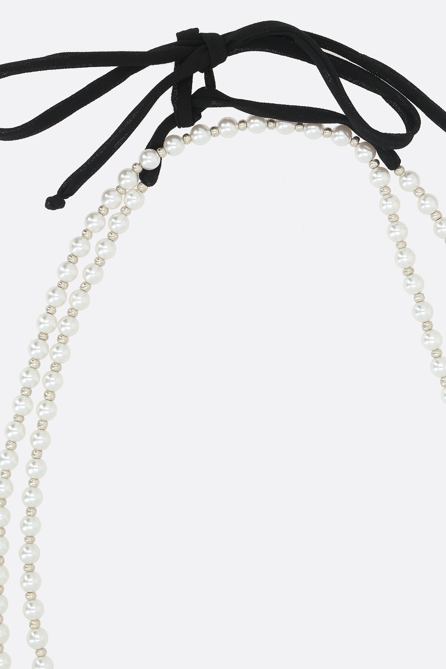 multi-wrap necklace with glass pearls