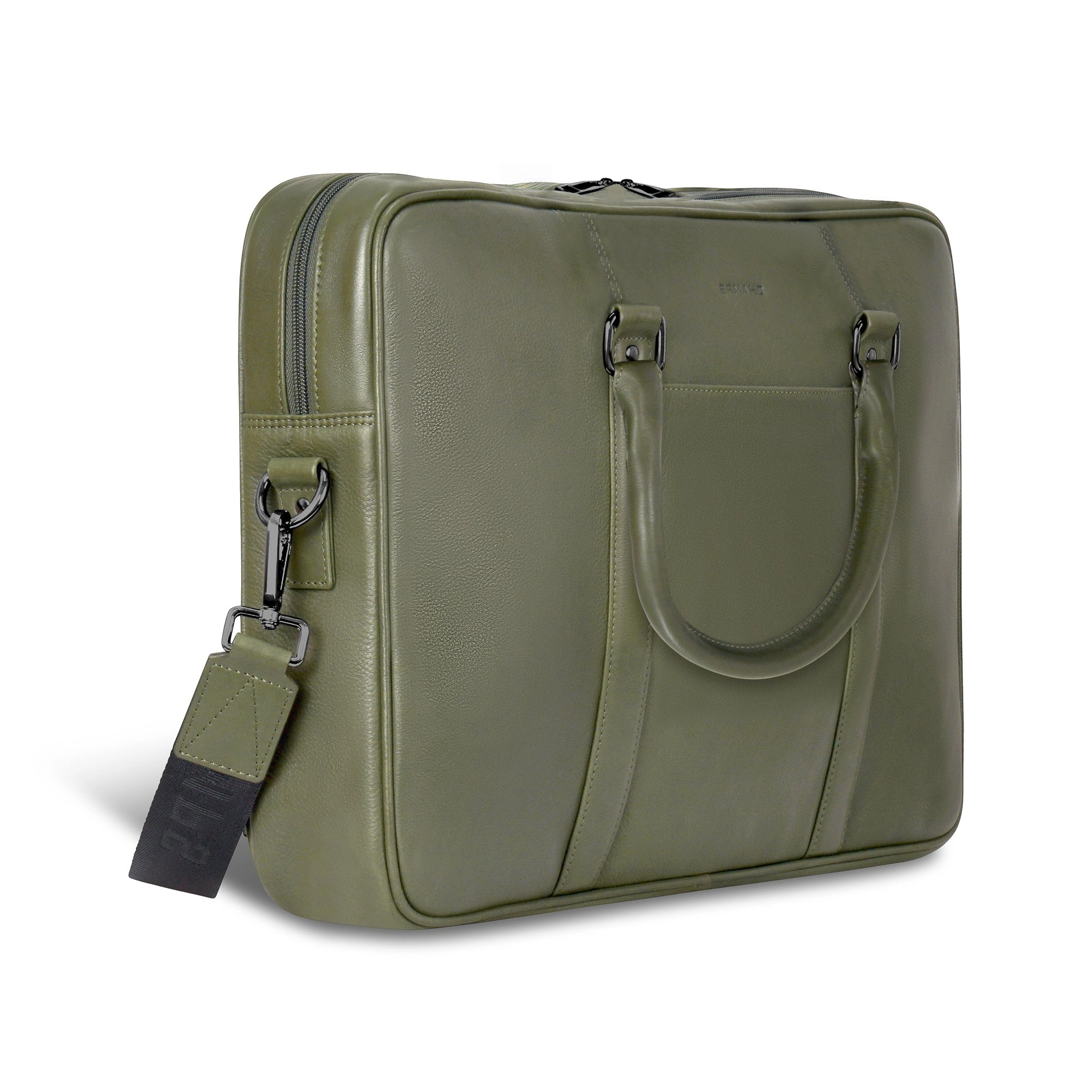 Onyx / Leather Slim Briefcase *Drop Ship*