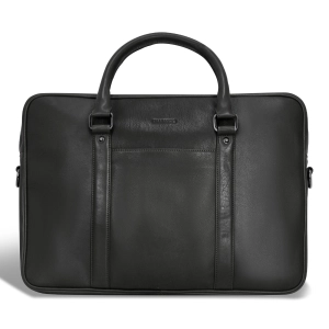 Onyx / Leather Slim Briefcase *Drop Ship*